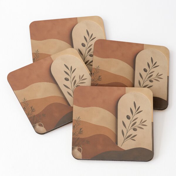 Item preview, Mediterranean Olive Branch Terracotta Coastal Abstract designed and sold by Glitchart66.
