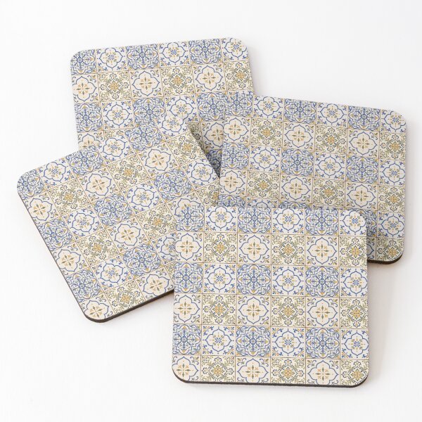 Item preview, Mediterranean Olive Azulejo Patchwork designed and sold by The Blue Window.