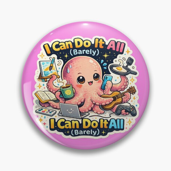 Item preview, Eight Arms Still Not Enough — Funny Overwhelmed Octopus Gift Sticker designed and sold by irfanshikh.