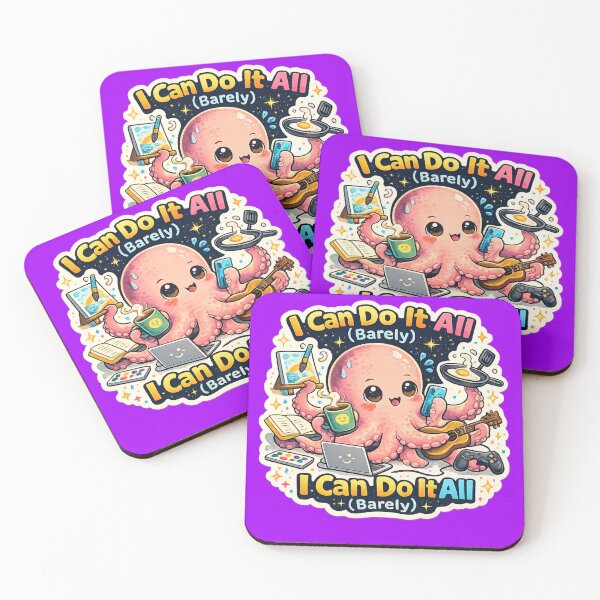 Item preview, Eight Arms Still Not Enough — Funny Overwhelmed Octopus Gift Sticker designed and sold by irfanshikh.