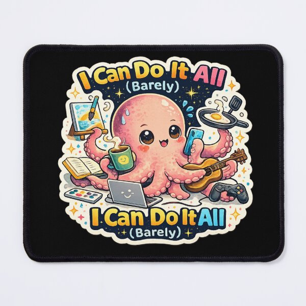 Item preview, Eight Arms Still Not Enough — Funny Overwhelmed Octopus Gift Sticker designed and sold by irfanshikh.