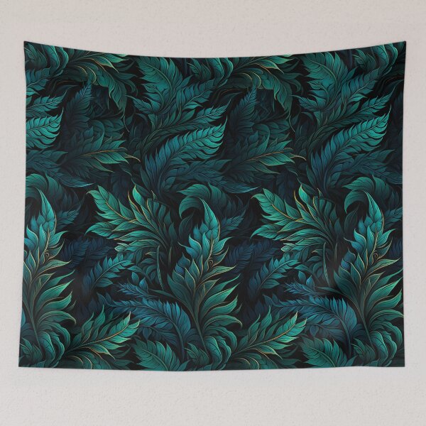 Item preview, Teal Green Foliage Pattern | Retro Arcade Carpet Style designed and sold by Manafold.