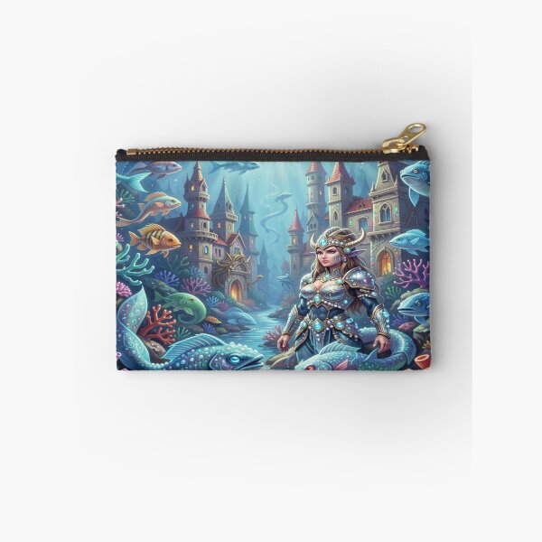 Item preview, Majestic underwater warrior in a vibrant, surreal fantasy world full of color and magic designed and sold by FotoworldEdel.