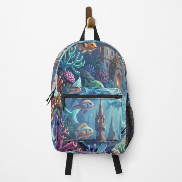 Item preview, Majestic underwater warrior in a vibrant, surreal fantasy world full of color and magic designed and sold by FotoworldEdel.