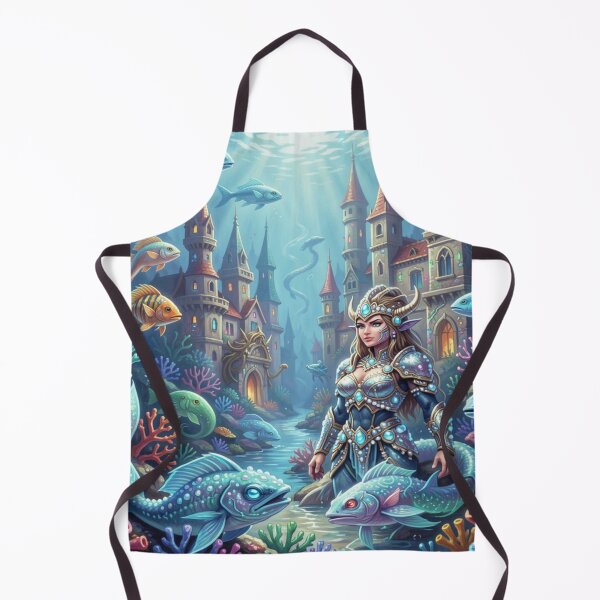 Item preview, Majestic underwater warrior in a vibrant, surreal fantasy world full of color and magic designed and sold by FotoworldEdel.