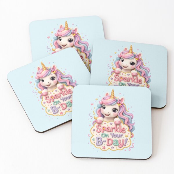 Item preview, Cute Pastel Unicorn Birthday | Kawaii 3D Happy Birthday Art designed and sold by Moons Studio.