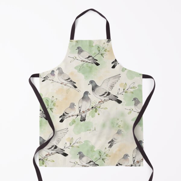 Item preview, Vintage Watercolor Pigeon on Green Branches Pattern designed and sold by wissal.studio.