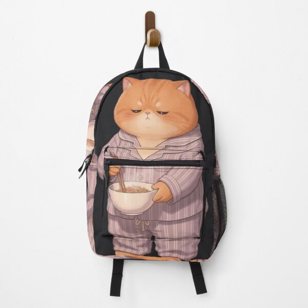 Item preview, Pajama Cat Eating Ramen Night designed and sold by Moody Vibes Studio.