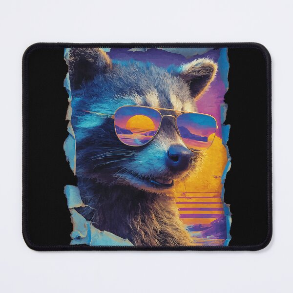 Item preview, Raccoon with Sunglasses Sunset Beach Tropical Animal Summer designed and sold by Littermin.