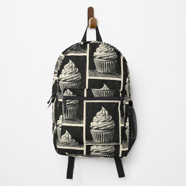 Item preview, Vintage Linocut Cupcake Dark Gothic Dessert Illustration designed and sold by Hen-C-Art.