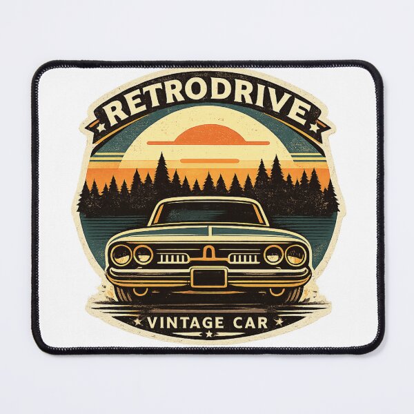 Item preview, Retrodrive Vintage Car Sunset Retro Graphic T-Shirt Design designed and sold by RelateAndTee.