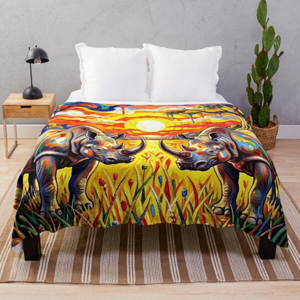 Item preview, Rhinos at sunset designed and sold by George Hutton Hunter.
