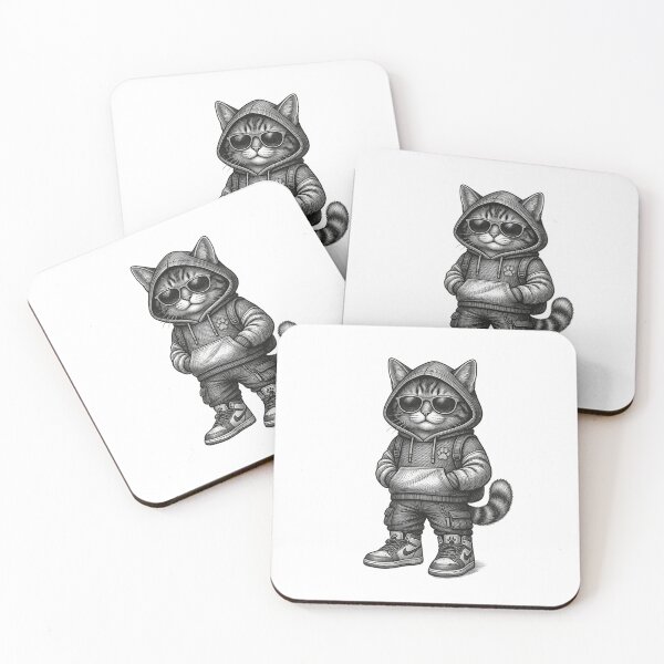 Item preview, Cool Street Cat Hoodie Sticker designed and sold by 1/2 Stickers.