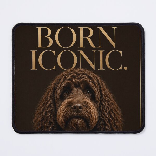 Item preview, Born Iconic Chocolate Labradoodle Dog Portrait Minimalist designed and sold by Cockapoo Society.