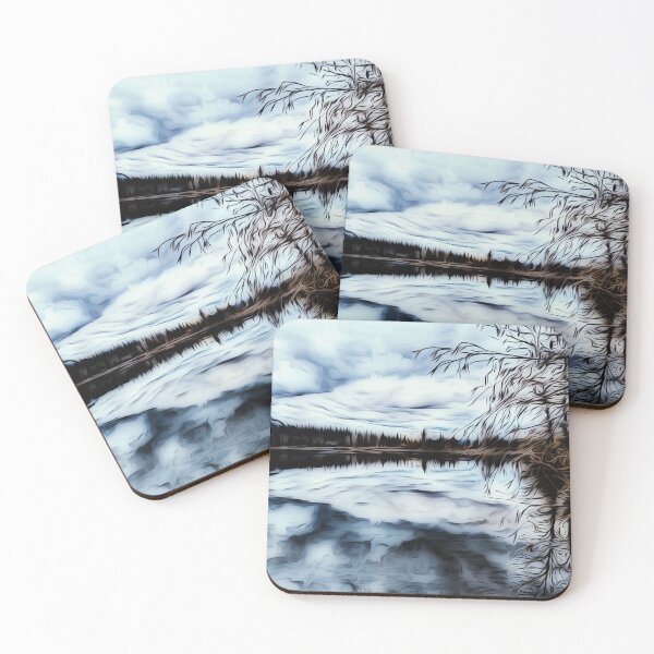 Item preview, River Reflection Painting designed and sold by MisosMarket.