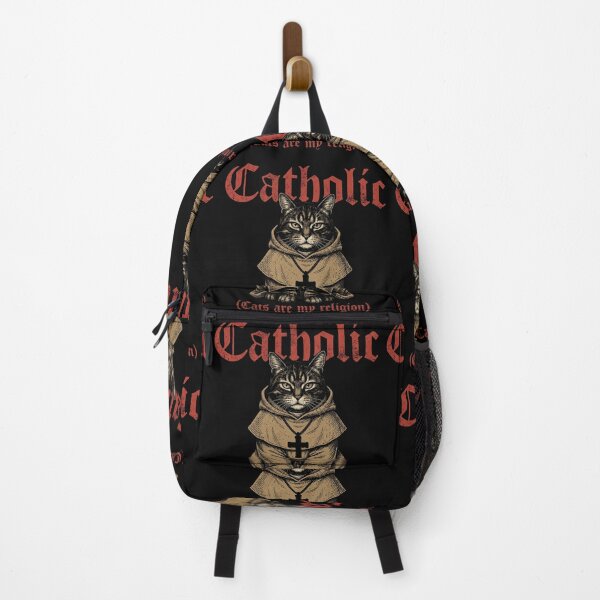 Item preview, Catholic Cats Are My Religion Funny Monk Feline Vintage Engraving designed and sold by AdyKurniawan.
