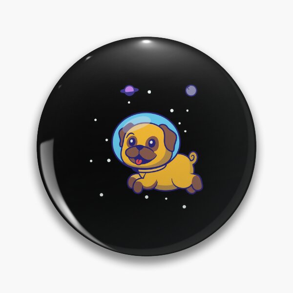 Item preview, Cute Astronaut Pug Dog Floating in Space designed and sold by rarebutnocar.