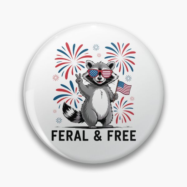 Item preview, Feral & Free Patriotic Racoon Feral and Free 4th July designed and sold by sailorjessiArt.