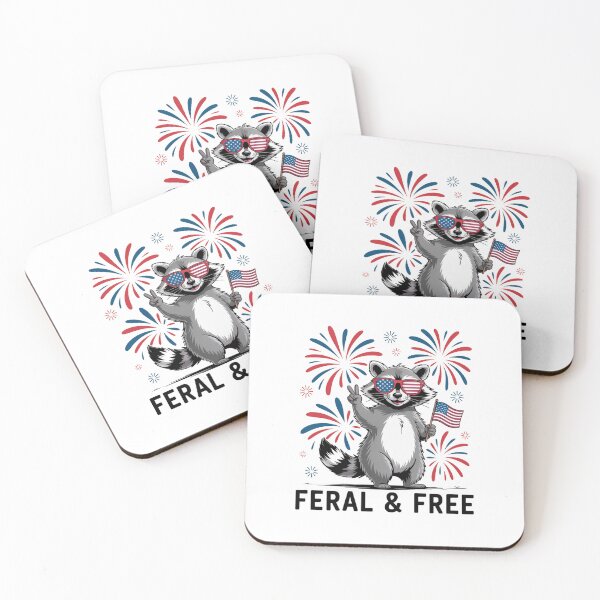 Item preview, Feral & Free Patriotic Racoon Feral and Free 4th July designed and sold by sailorjessiArt.
