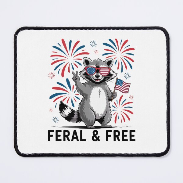 Item preview, Feral & Free Patriotic Racoon Feral and Free 4th July designed and sold by sailorjessiArt.