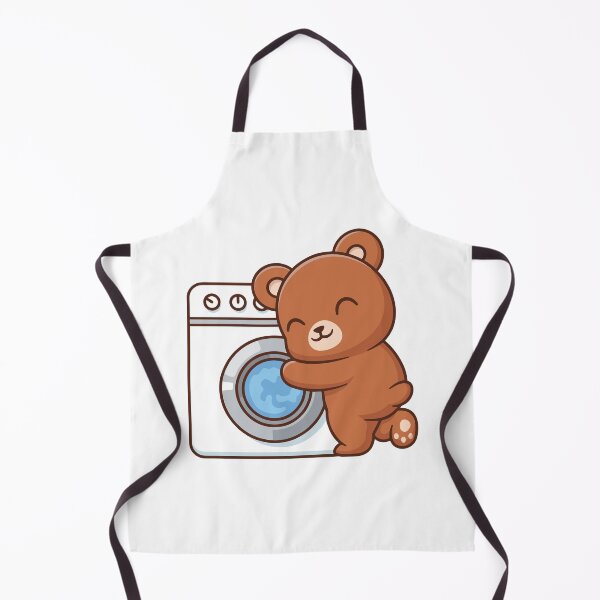 Item preview, Cute Bear Hugging Washing Machine Cartoon designed and sold by rarebutnocar.