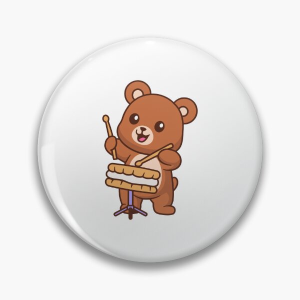 Item preview, Cute Bear Playing Biscuit Sandwich Drum designed and sold by rarebutnocar.