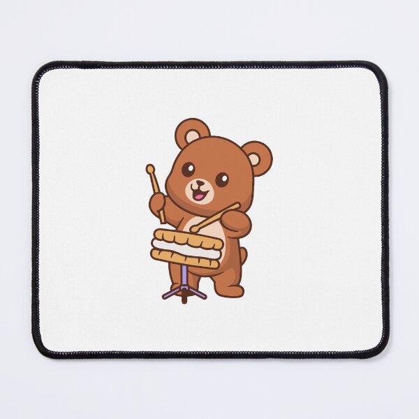 Item preview, Cute Bear Playing Biscuit Sandwich Drum designed and sold by rarebutnocar.