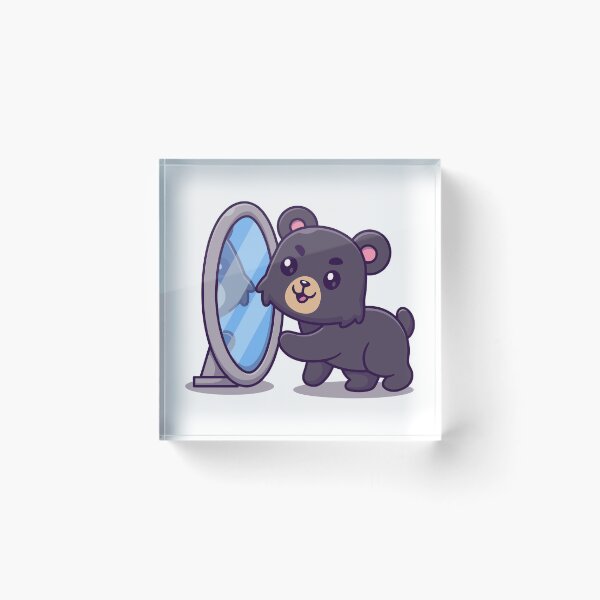 Item preview, Cute Teddy Bear Looking in the Mirror Cartoon designed and sold by rarebutnocar.