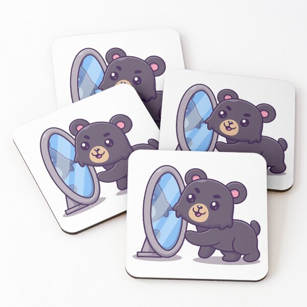 Item preview, Cute Teddy Bear Looking in the Mirror Cartoon designed and sold by rarebutnocar.