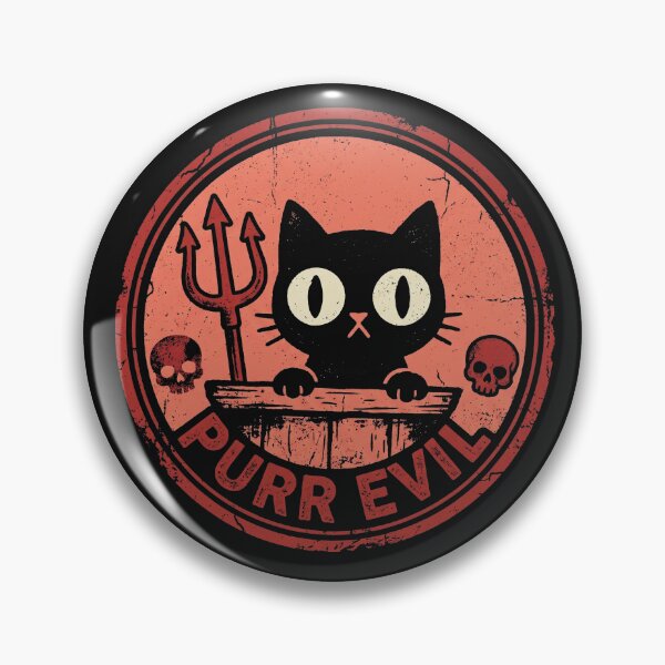 Item preview, Purr Evil Cute Spooky Black Cat Retro Devil designed and sold by AdyKurniawan.