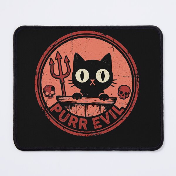 Item preview, Purr Evil Cute Spooky Black Cat Retro Devil designed and sold by AdyKurniawan.
