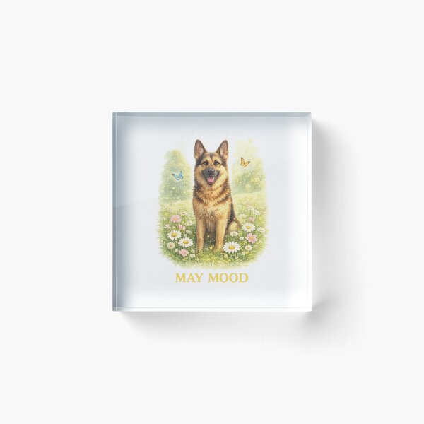 Item preview, German Shepherd May Mood – Spring Sunshine Dog designed and sold by Zampettalibera.