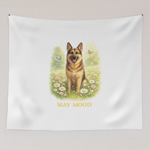 Item preview, German Shepherd May Mood – Spring Sunshine Dog designed and sold by Zampettalibera.