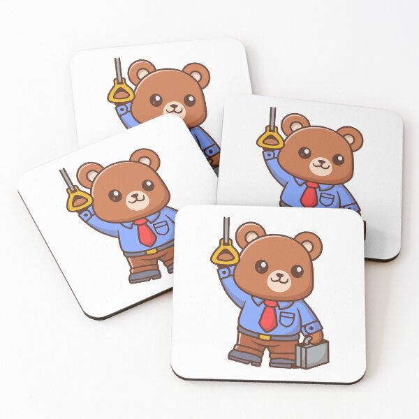 Item preview, Cute Business Bear Commuting on Train Cartoon designed and sold by rarebutnocar.