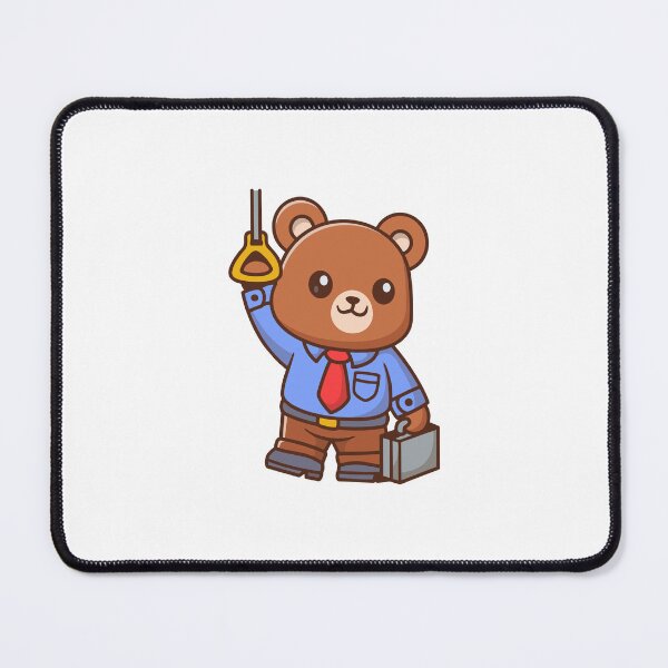 Item preview, Cute Business Bear Commuting on Train Cartoon designed and sold by rarebutnocar.