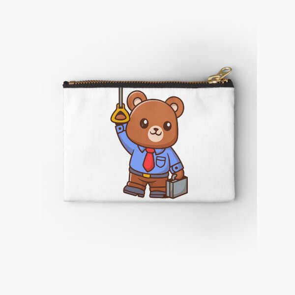 Item preview, Cute Business Bear Commuting on Train Cartoon designed and sold by rarebutnocar.