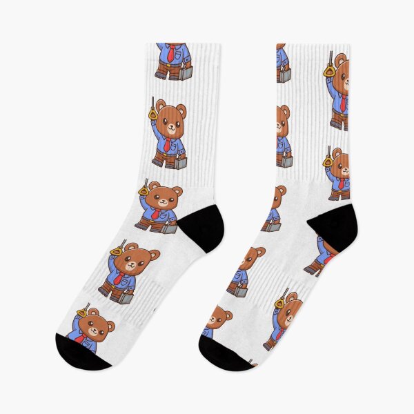 Item preview, Cute Business Bear Commuting on Train Cartoon designed and sold by rarebutnocar.