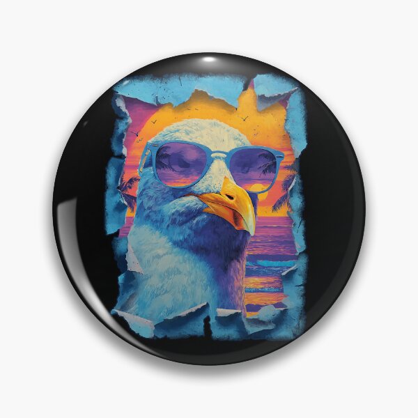 Item preview, Seagull with Sunglasses Sunset Beach Tropical Animal Summer designed and sold by Littermin.
