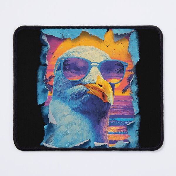 Item preview, Seagull with Sunglasses Sunset Beach Tropical Animal Summer designed and sold by Littermin.