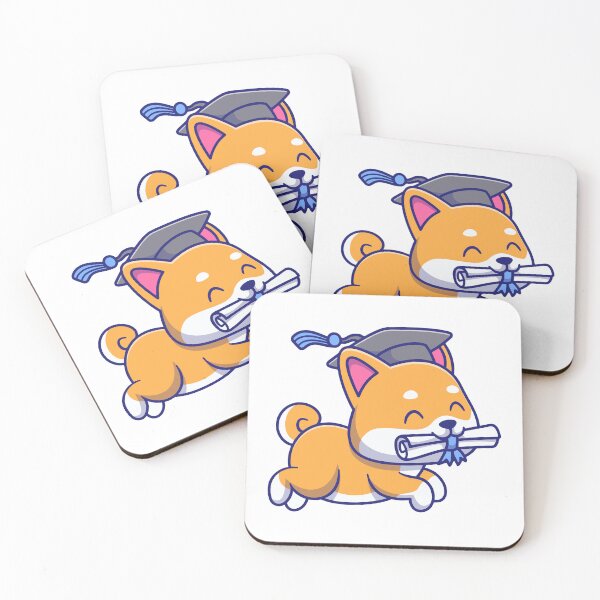 Item preview, Cute Graduation Shiba Inu Dog with Diploma Cartoon designed and sold by rarebutnocar.