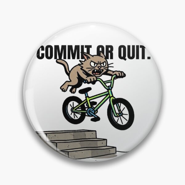 Item preview, Commit Or Quit Funny Cat BMX Bike Riding T-Shirt designed and sold by The Bold Line Studio.