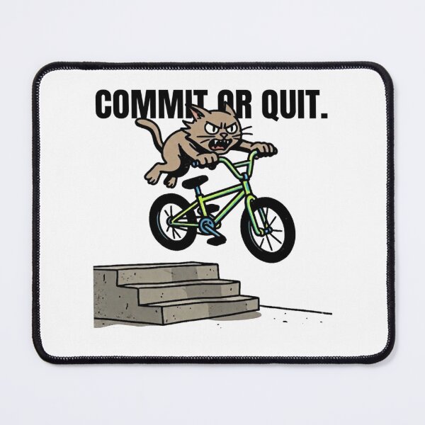 Item preview, Commit Or Quit Funny Cat BMX Bike Riding T-Shirt designed and sold by The Bold Line Studio.