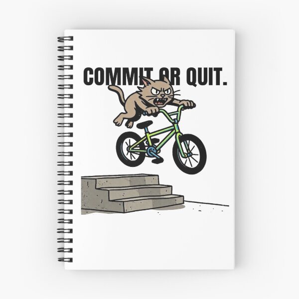 Item preview, Commit Or Quit Funny Cat BMX Bike Riding T-Shirt designed and sold by The Bold Line Studio.