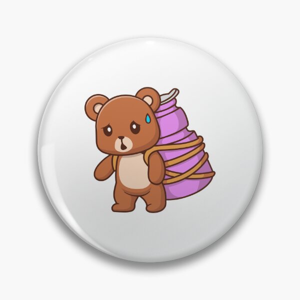 Item preview, Cute Tired Bear Carrying Huge Water Bottle Cartoon designed and sold by rarebutnocar.