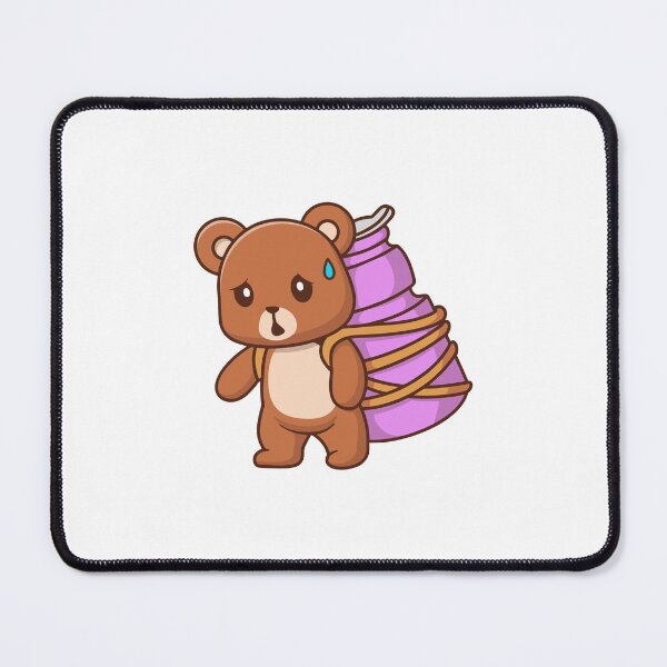 Item preview, Cute Tired Bear Carrying Huge Water Bottle Cartoon designed and sold by rarebutnocar.