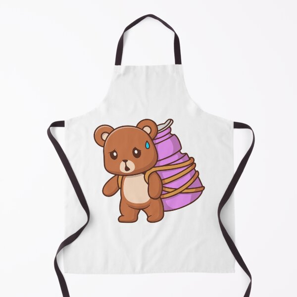 Item preview, Cute Tired Bear Carrying Huge Water Bottle Cartoon designed and sold by rarebutnocar.