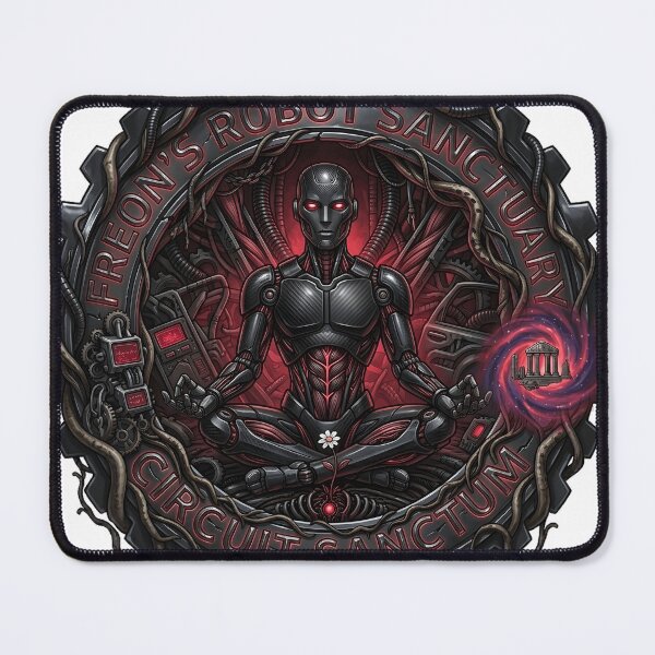 Item preview, Biomechanical Dark Art Cyborg Circuit Sanctuary Badge designed and sold by octozap.