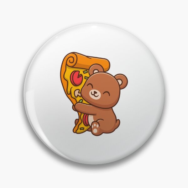 Item preview, Cute Bear Hugging Huge Pizza Slice Cartoon designed and sold by rarebutnocar.