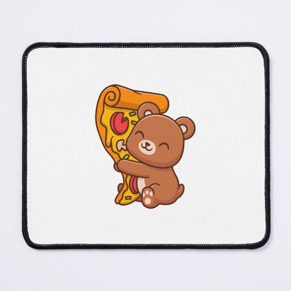 Item preview, Cute Bear Hugging Huge Pizza Slice Cartoon designed and sold by rarebutnocar.