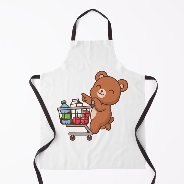 Item preview, Cute Bear Shopping with Grocery Cart Cartoon designed and sold by rarebutnocar.